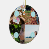 eigene Fotos hinzufügen Anpassbare 4-Bild-Ornament Keramik Ornament (Rechts)