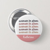 Eigene Frauen in sternenstilistischen Geschenken Button (Vorne & Hinten)