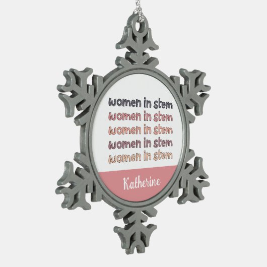 Eigene Frauen in sternenstilistischen Geschenken Schneeflocken Zinn-Ornament (Links)