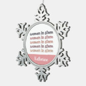 Eigene Frauen in sternenstilistischen Geschenken Schneeflocken Zinn-Ornament (Rechts)