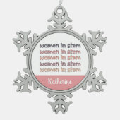 Eigene Frauen in sternenstilistischen Geschenken Schneeflocken Zinn-Ornament (Vorderseite)