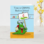 Eigene Front, zurück zur Schule, lustige Raupe Karte (Gelbe Blume)