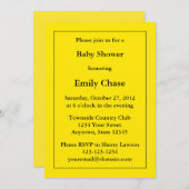 Eigene gelbe Babydusche Einladung (Vorne/Hinten)