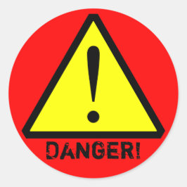 Eigene gelbe, rote und schwarze Warnsymbol-Aufkleb Runder Aufkleber