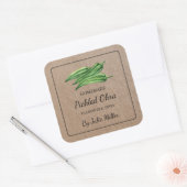 Eigene gepickte Okra Square Kraft Papier-Etikette Quadratischer Aufkleber (Umschlag)