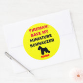 Eigene Gerettet Miniatur Schnauzer Runder Aufkleber (Umschlag)