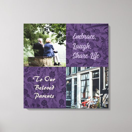 Eigene Geschenke für ältere Eltern - Violett für P Leinwanddruck (Vorderseite)