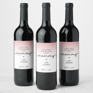 Eigene Geschenke zum Ersten Muttertag Neuer Mommy  Weinetikett