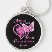 Eigene gesegnete Bezeichnung Brustkrebsüberleben Schlüsselanhänger (Vorne)