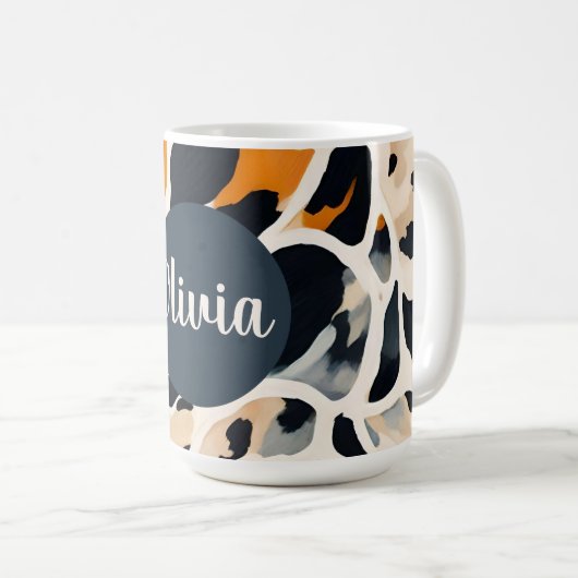 Eigene Giraffe Tierausdruck Kaffeetasse (VorderseiteRechts)