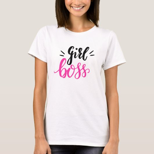 Eigene Girl-Boss-Script-Herz für Mädchen rosa Schw T-Shirt (Vorderseite)