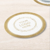 Eigene goldene Werbefirma-Markenzeichen Runder Pappuntersetzer (Angewinkelt)
