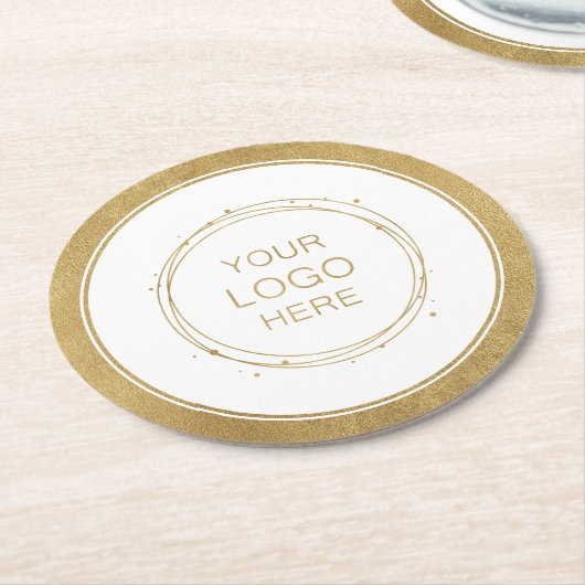 Eigene goldene Werbefirma-Markenzeichen Runder Pappuntersetzer (Angewinkelt)