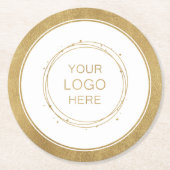 Eigene goldene Werbefirma-Markenzeichen Runder Pappuntersetzer (Vorderseite)