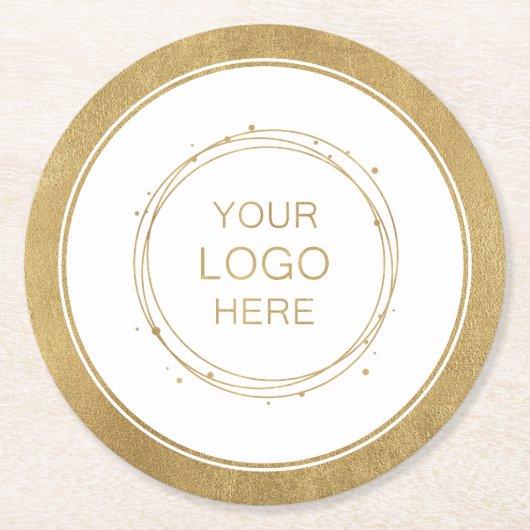 Eigene goldene Werbefirma-Markenzeichen Runder Pappuntersetzer (Vorderseite)