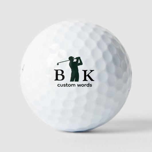 Eigene Golfer Mit Monogramm erstellen Golfball (Vorderseite)
