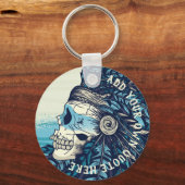 Eigene gotische Schädelnative Amerikanische Ureinw Schlüsselanhänger (Vorderseite)