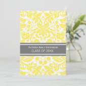 Eigene Graduierungspartei Einladung Gelb Grau (Stehend Vorderseite)