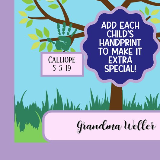 Eigene Großmutter-Geschenke, Handprint hinzufügen  Wandteppich