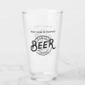 Eigene handgeschriebene Logo-Bierglas Glas (Rückseite)