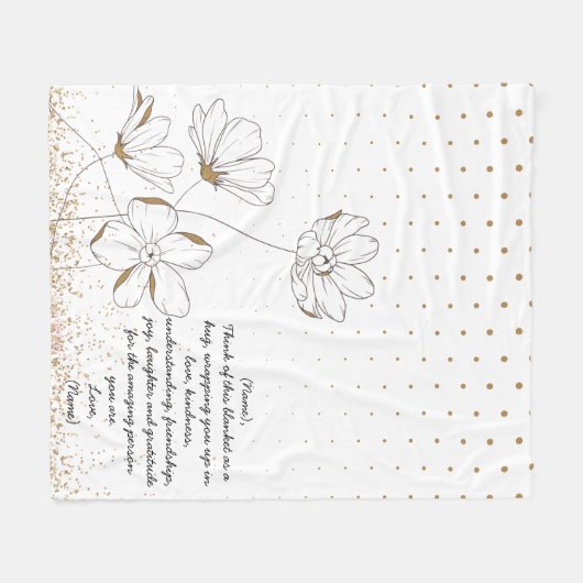 Eigene, handgezeichnete goldene Kalifornien-Pupien Fleecedecke (Vorderseite (Horizontal))