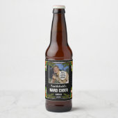 Eigene Hard Apple Cider Custom Foto Black Bierflaschenetikett (Vorderseite)