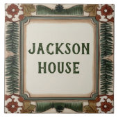 Eigene Hausbezeichnung Wald Waldland Thema Fliese (Vorderseite)