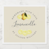 Eigene, hausgemachte antike Limoncello-Marke Alkoholflaschenetikett (Einzelnes Label)