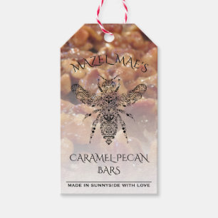 Eigene, hausgemachte Caramel-Pecan-Bars Honey-Labe Geschenkanhänger