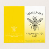 Eigene, hausgemachte Caramel-Pecan-Bars Honey-Labe Visitenkarten (Außenseite Aufgefaltet)
