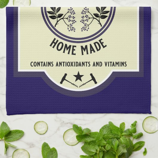 Eigene hausgemachte Elderberry Drinks Geschirrtuch (Gefaltet)