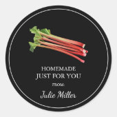 Eigene hausgemachte Rhubarbe Runder Aufkleber (Vorderseite)