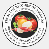Eigene, hausgemachte Spaghetti-Sauce-Etiketten Runder Aufkleber (Vorderseite)