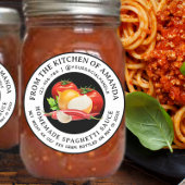Eigene, hausgemachte Spaghetti-Sauce-Etiketten Runder Aufkleber