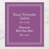 Eigene hausgemachte Wildpflanze Wein Weinetikett (Einzelnes Label)