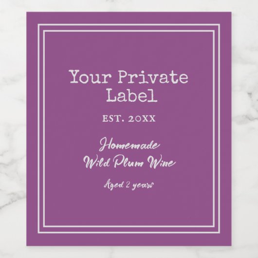 Eigene hausgemachte Wildpflanze Wein Weinetikett (Einzelnes Label)