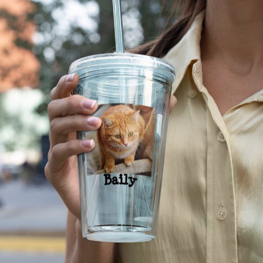 Eigene Hauskatze Foto Personalisiertes Geschenk Acryltrinkbecher
