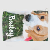 Eigene Hausname Typografie und Foto Golfhandtuch (Horizontal)