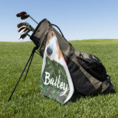 Eigene Hausname Typografie und Foto Golfhandtuch (Gras)