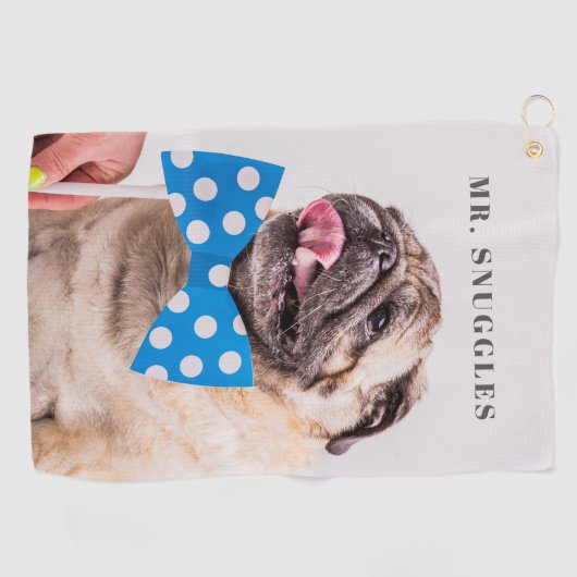 Eigene Hausname Typografie und Foto Golfhandtuch (Horizontal)