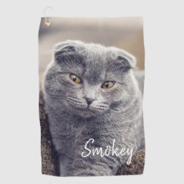 Eigene Hausname Typografie und Foto Golfhandtuch