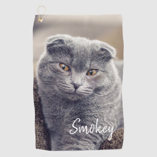 Eigene Hausname Typografie und Foto Golfhandtuch (Vorderseite)