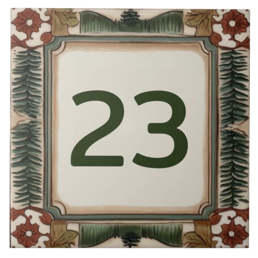 Eigene Hausnummer Unterschrift Wald Wald Fliese (Vorderseite)