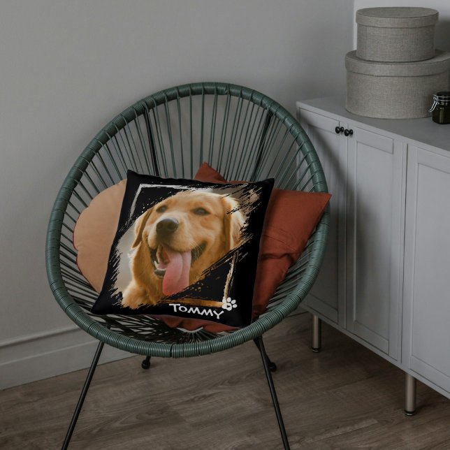 Eigene Haustiere Freunde Foto & Name Throw Kissen  (Custom Pet Friends Photo & Name Throw Pillow Gift)