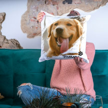 Eigene Haustiere Freunde Foto & Name Throw Kissen