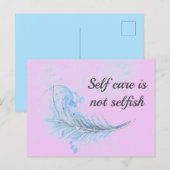 Eigene, hellrosa/blaue Aquarellfarbe, Selbstversor Postkarte (Vorne/Hinten)