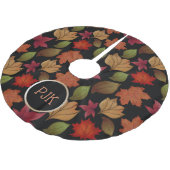 Eigene Herbstblätter aus schwarzem Baumrock Polyester Weihnachtsbaumdecke (Schrägansicht)