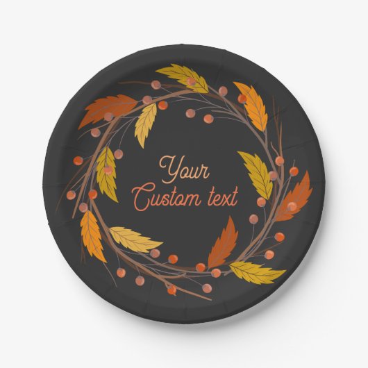 Eigene Herbstleaves-Papierplatte Pappteller (Vorderseite)