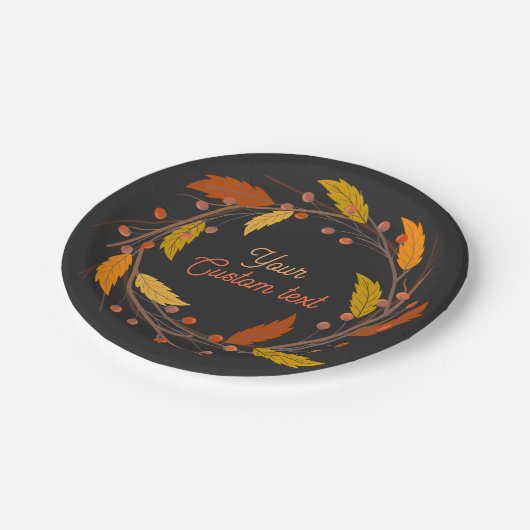 Eigene Herbstleaves-Papierplatte Pappteller (Schrägansicht)