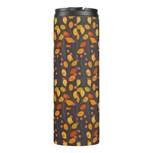 Eigene Herbstleaves und Berries Thermosbecher (Rückseite)